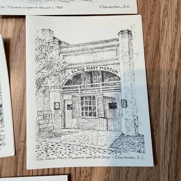 Charming Black and White Home Charleston SC Sketches Note Cards (5) Historical - Picture 5 of 10